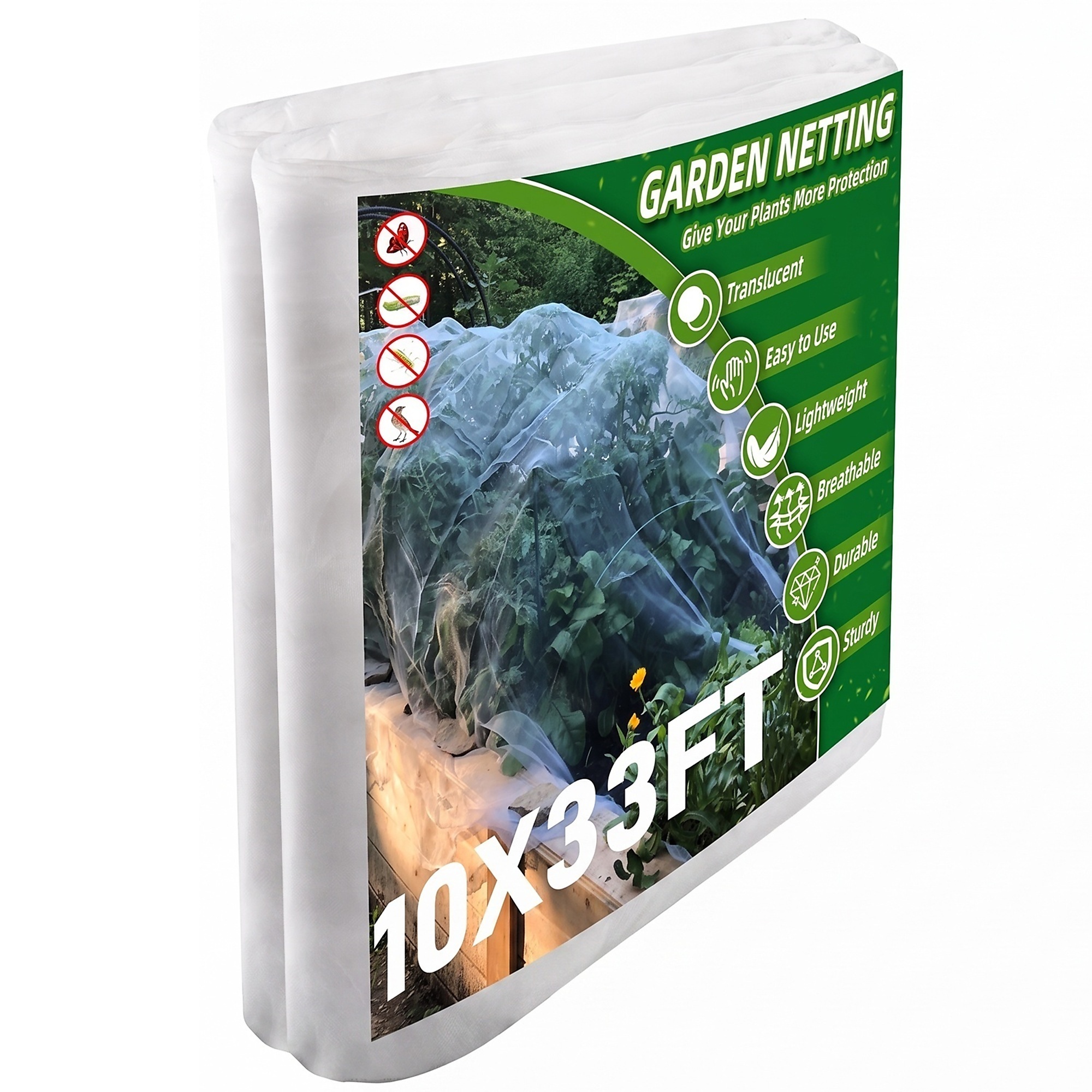 10 ft. x 33 ft. 80-Mesh Outdoor Insect Barrier Netting for Bird and Lawn Insect